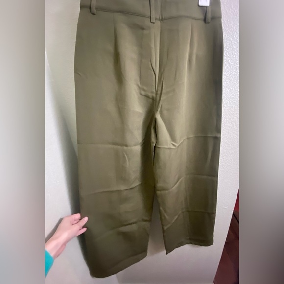 Olive green straight leg trousers - size Small - Picture 7 of 8